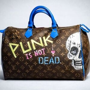 Louis Vuitton Brown and Blue Graffiti Bag